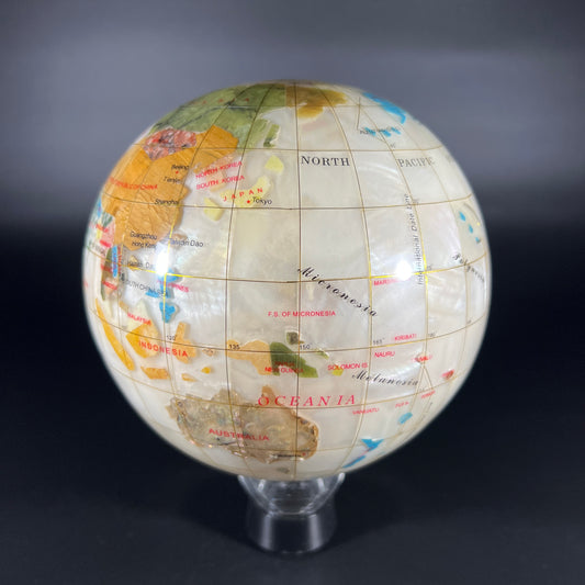 Gemstone World Map Globe