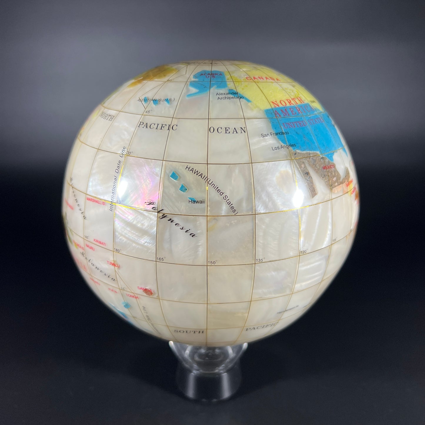 Gemstone World Map Globe