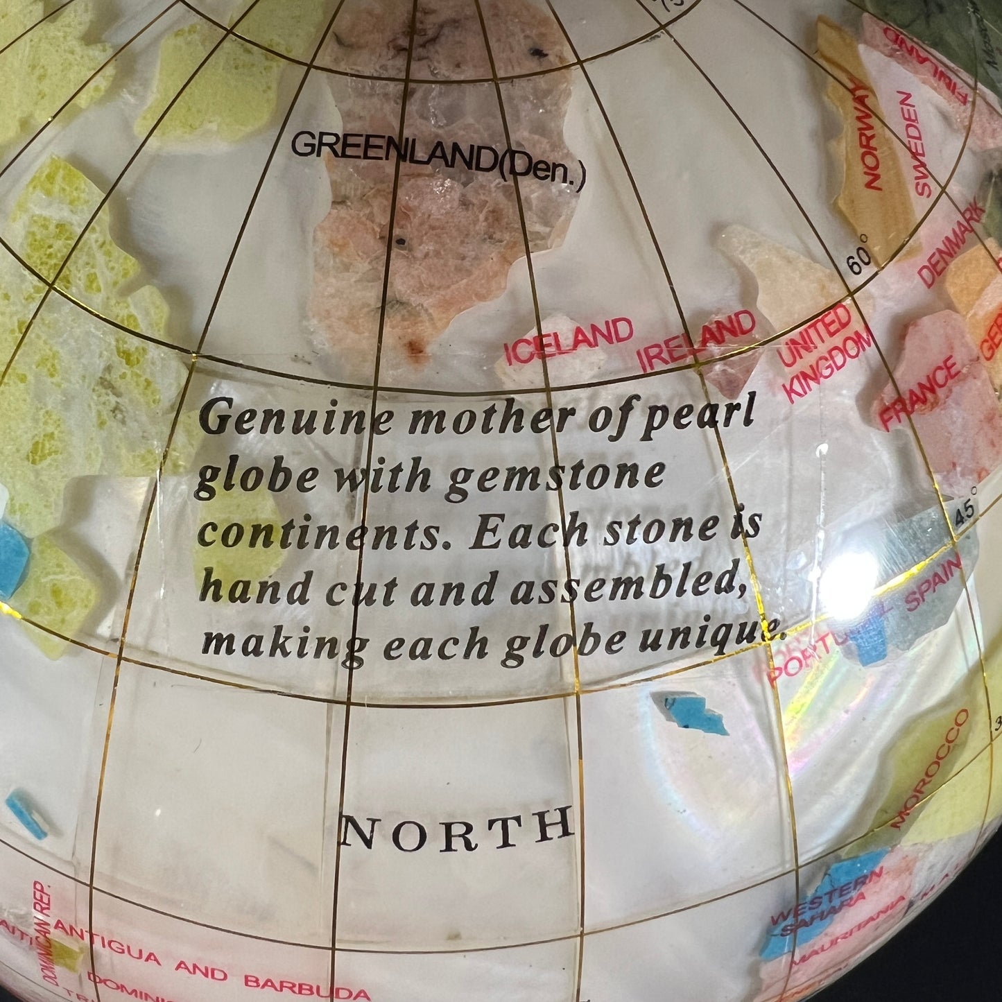 Gemstone World Map Globe