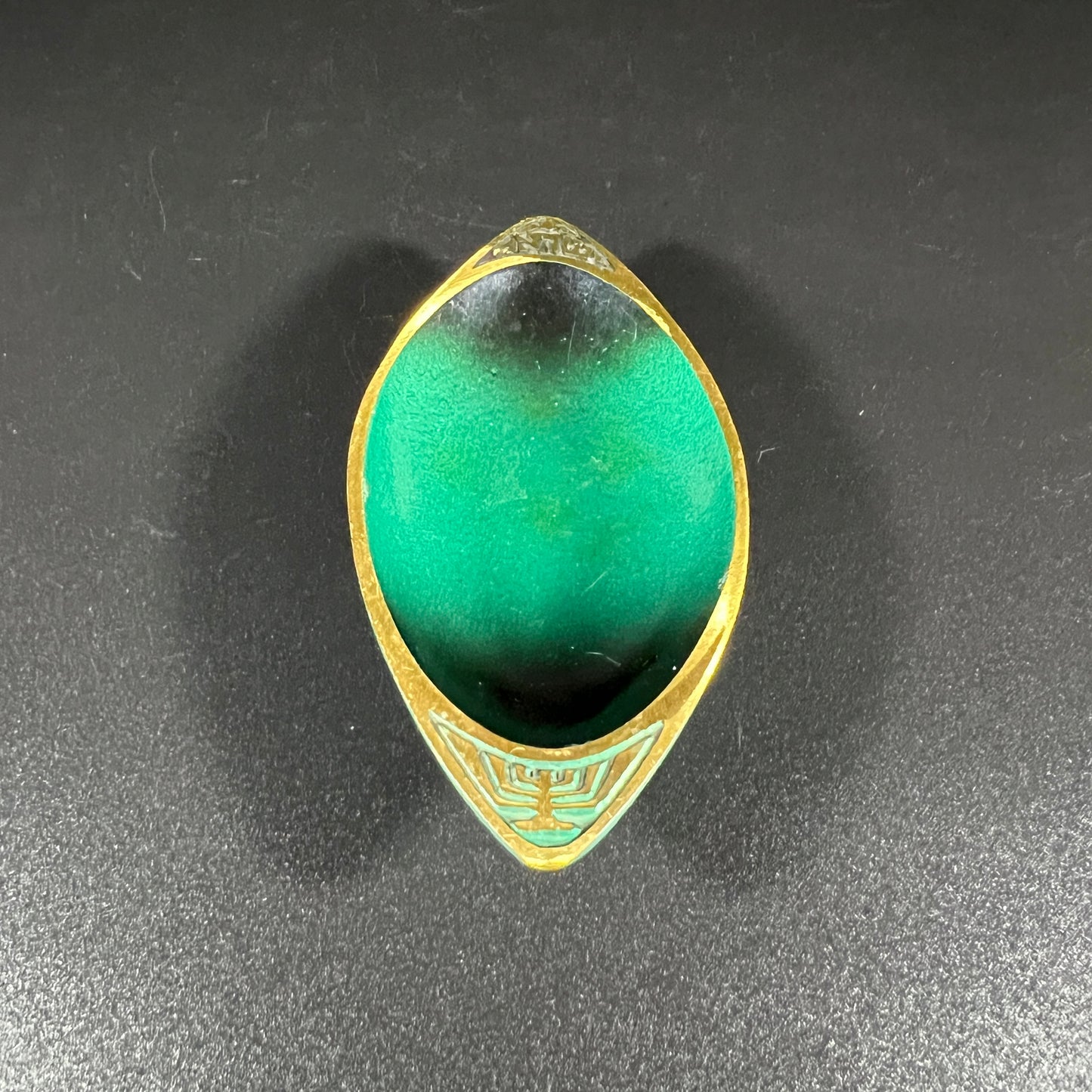 Judaica Bras Enamel Trinket Bowl