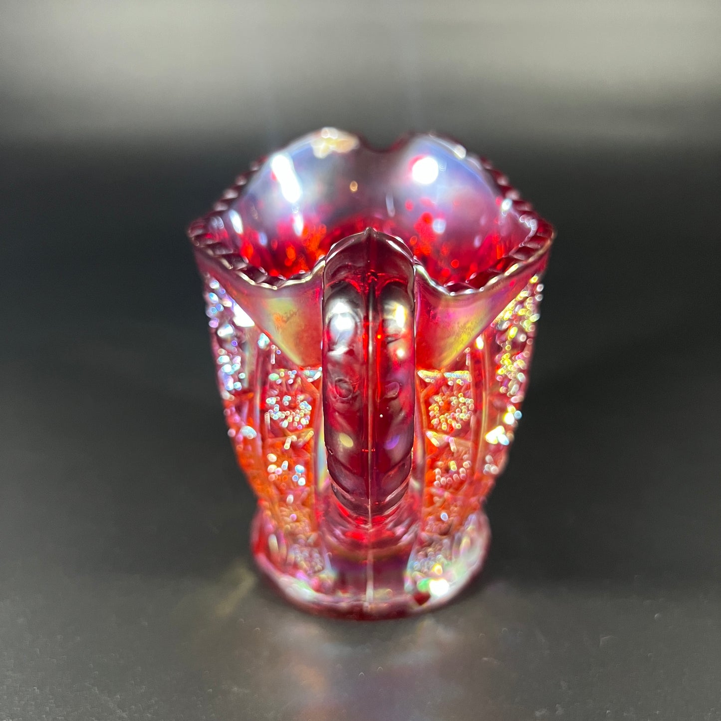 Indiana Red Carnival Glass Creamer