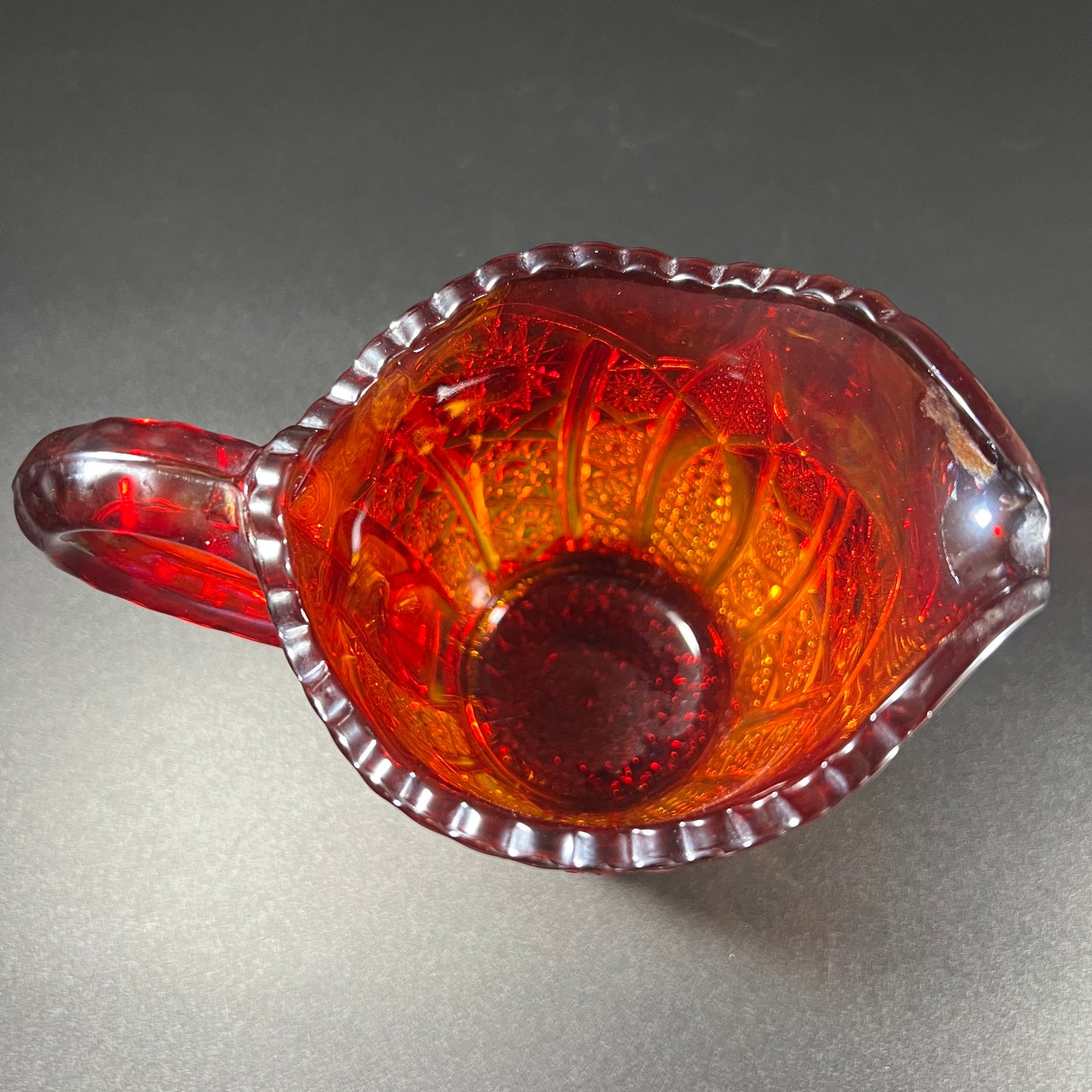 Indiana Red Carnival Glass Creamer
