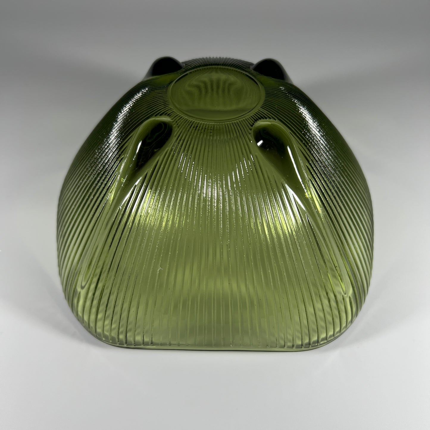Mid-century Modern Avocado Green Ribbed Bowl