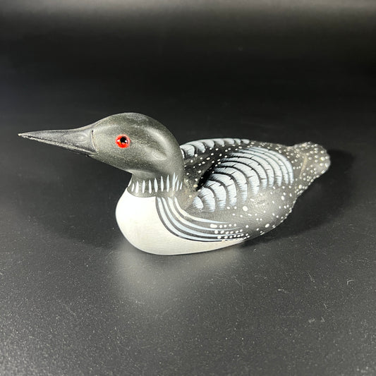 Hand Crafted Black Loon Decoy