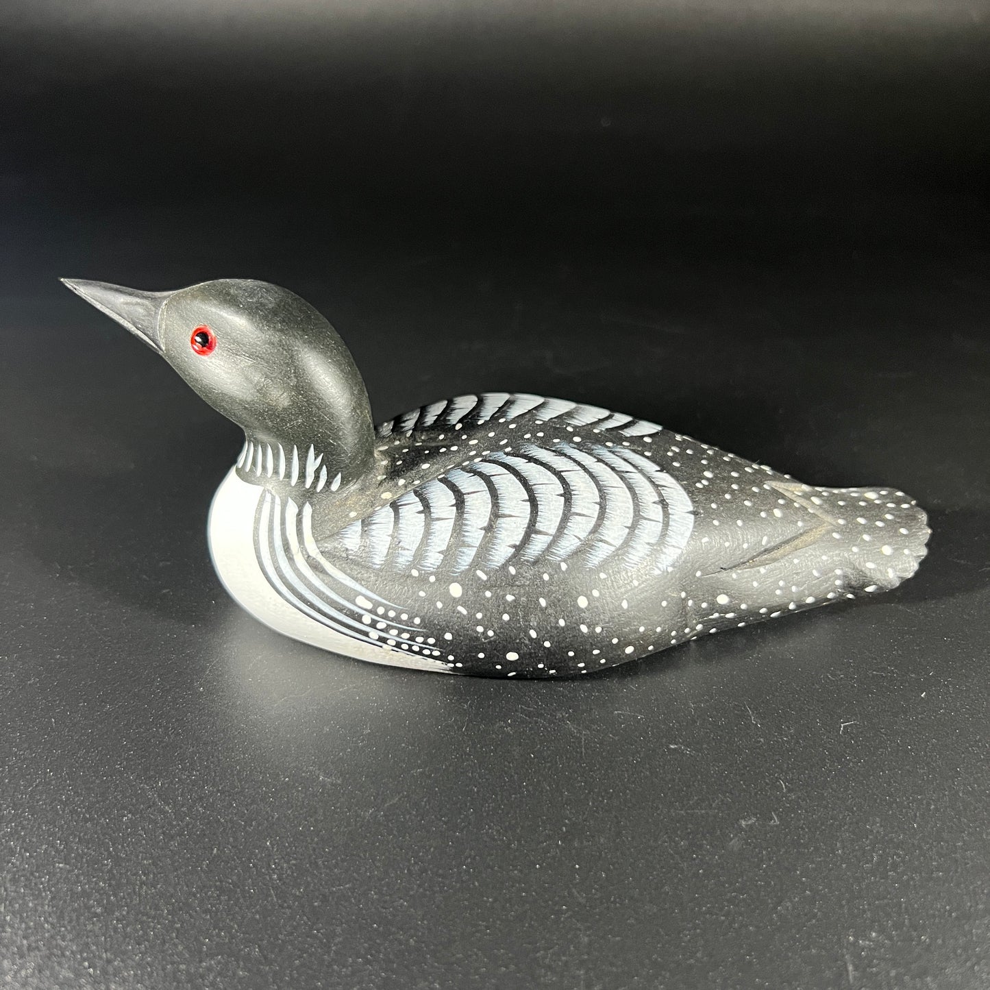Hand Crafted Black Loon Decoy