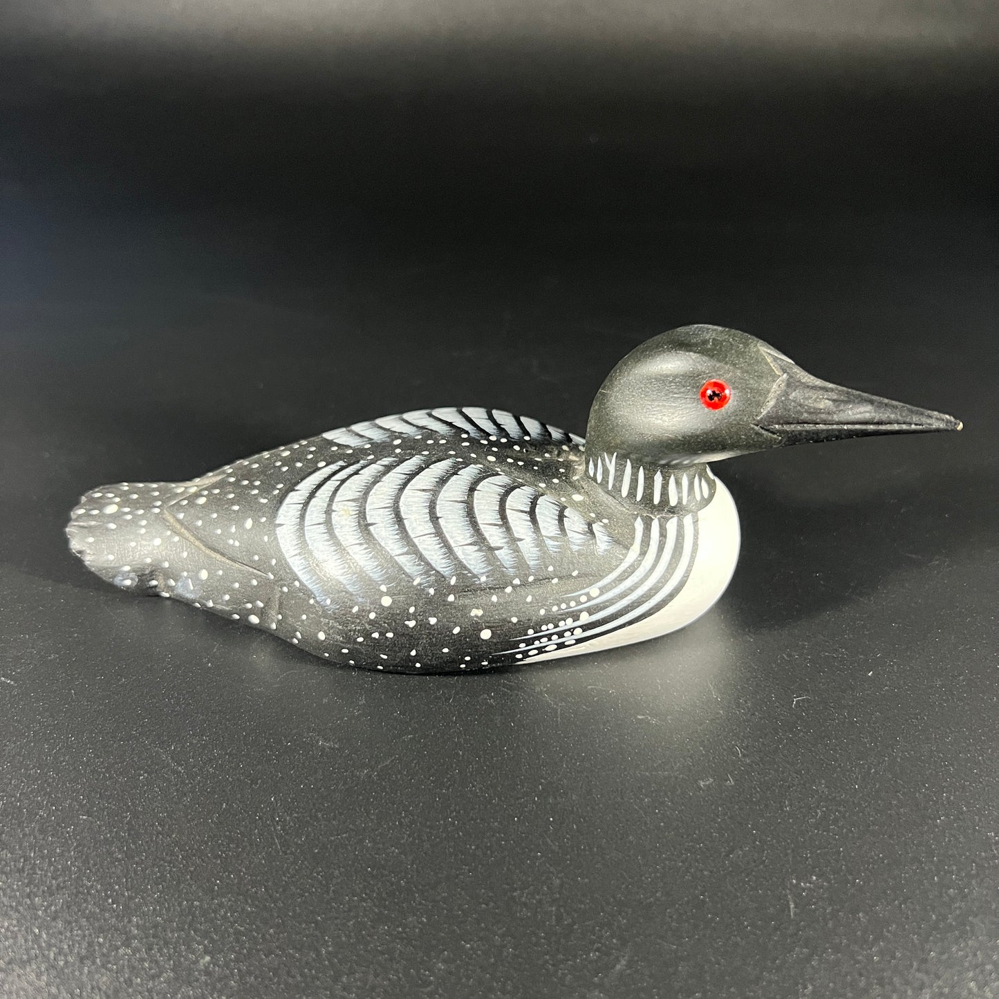 Hand Crafted Black Loon Decoy