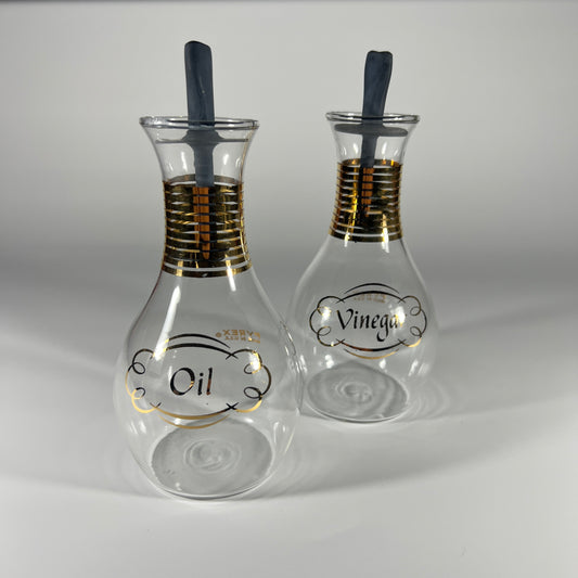 Vintage Pyrex Oil and Vinegar Cruets Set