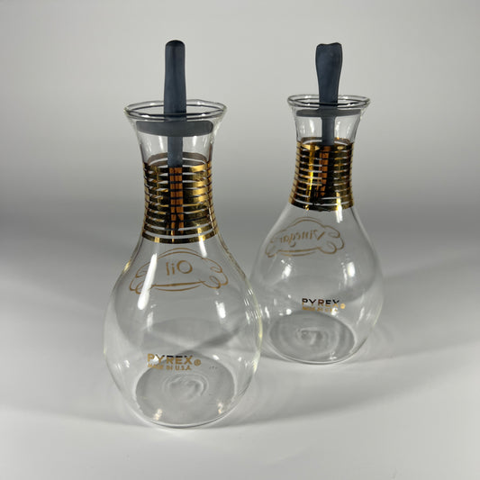 Vintage Pyrex Oil and Vinegar Cruets Set