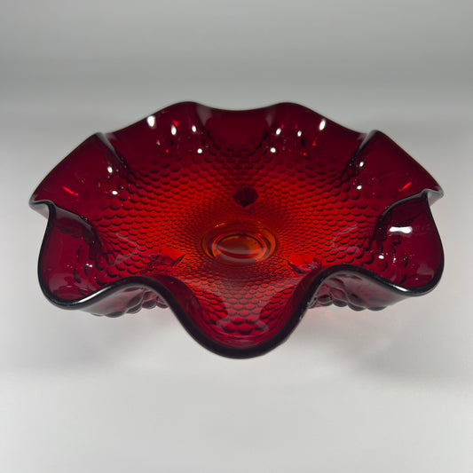 Fenton Amberina Hobnail Candy Dish