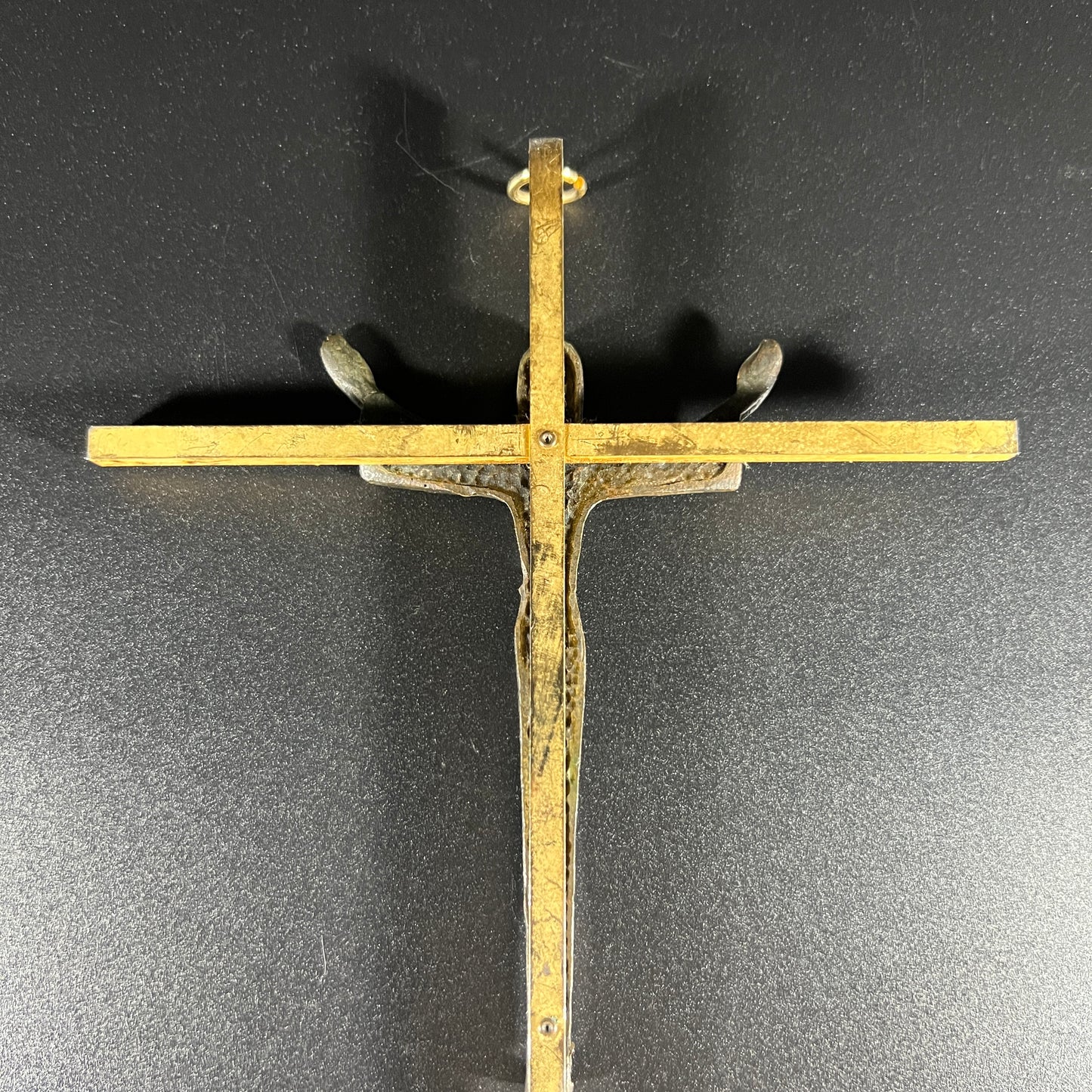 Brass Crucifix with Modern Jesus