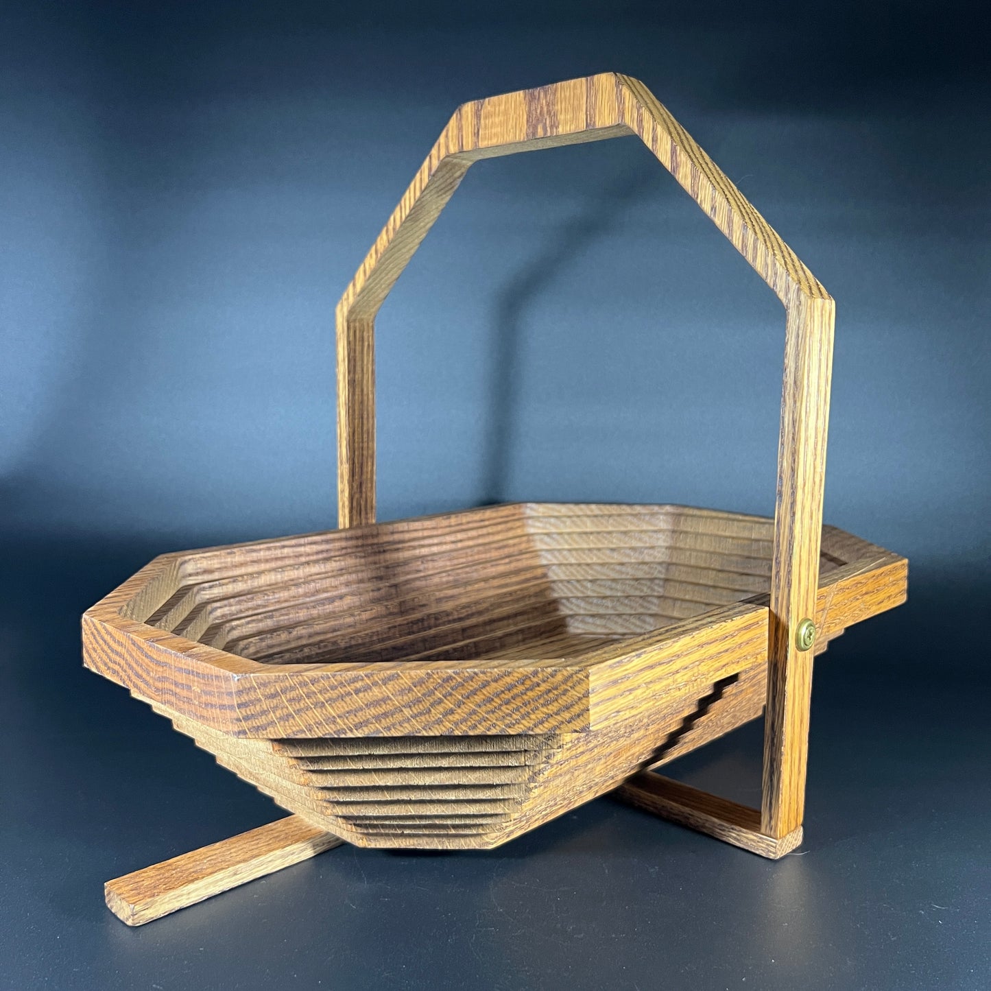 Wood Oval Collapsible Bowl