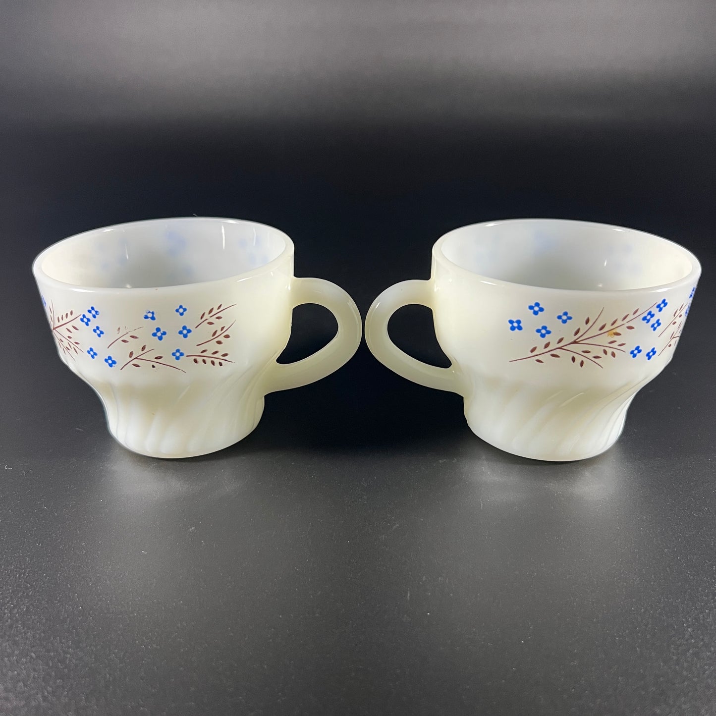 Termocrisa White Milk Glass Pair