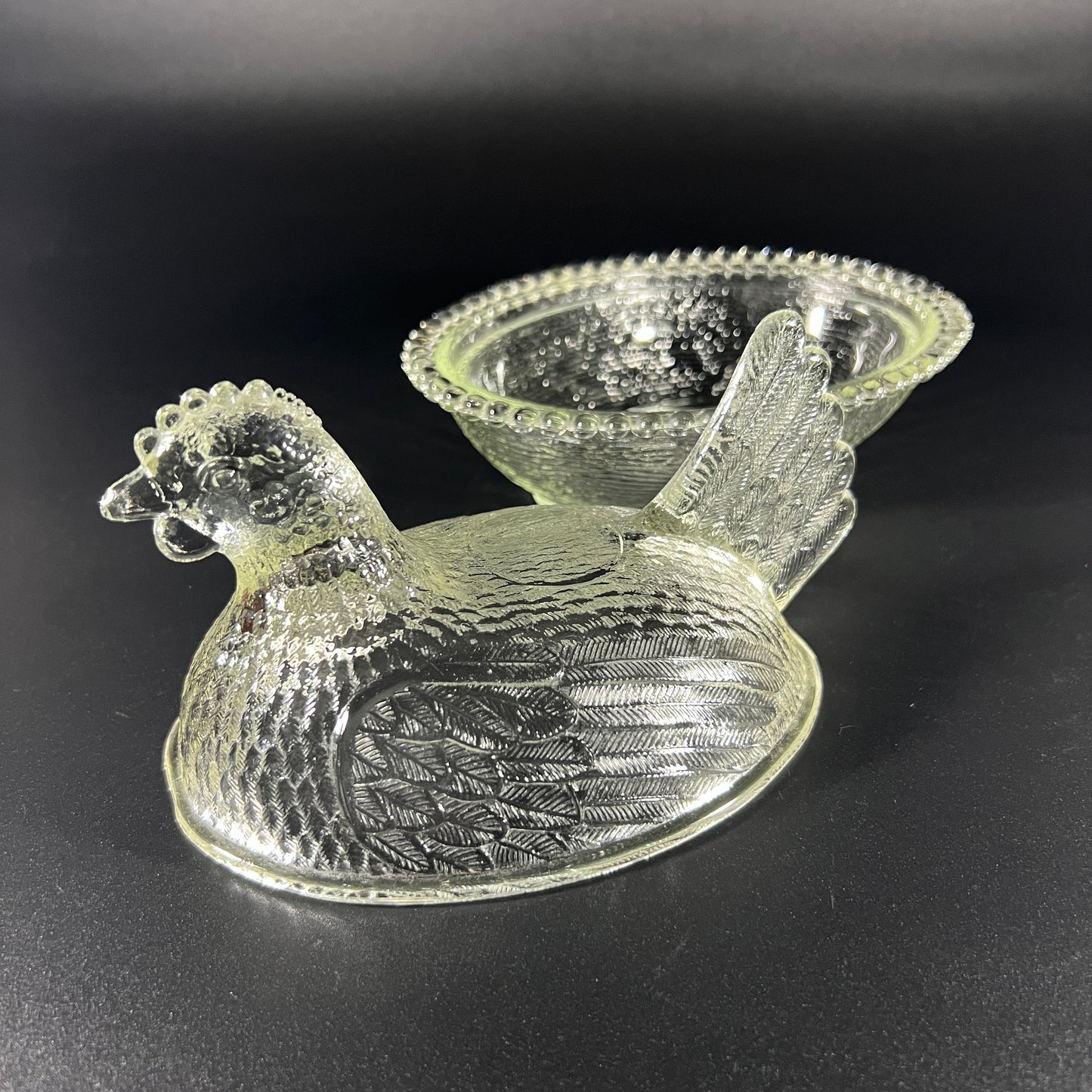 Indiana Clear Glass Hen Dish with Lid