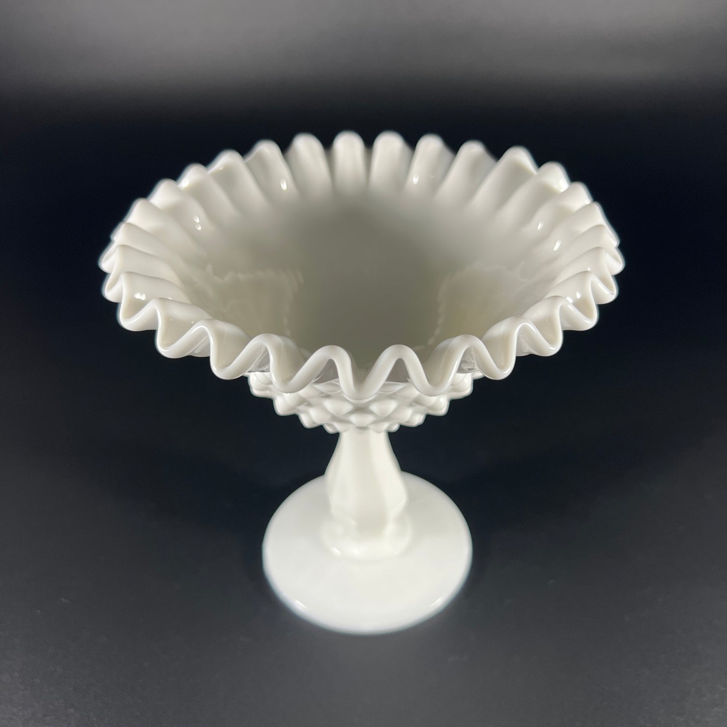 Fenton Hobnail Milk Glass Candy Dish