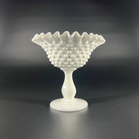Fenton Hobnail Milk Glass Candy Dish