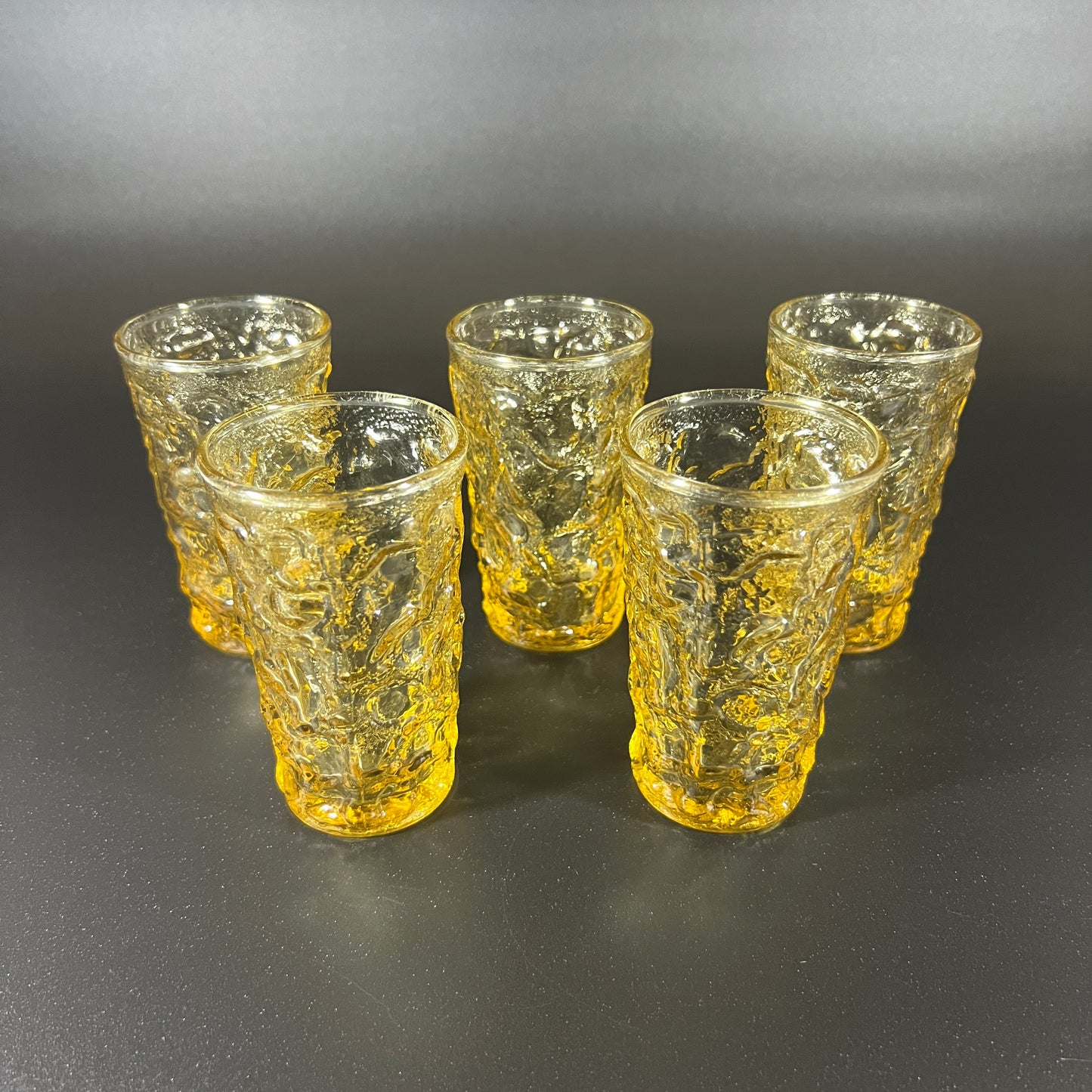 MCM Anchor Hocking Honey Gold Juice Glass Set