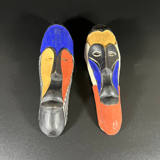 Small Painted African Masks (set of two)