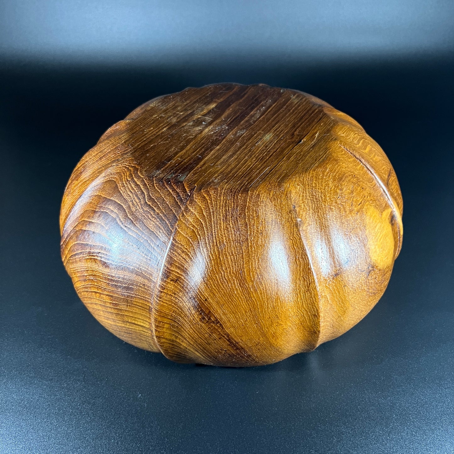 Vintage Wooden Lotus Flower Shaped Teak Bowl Set