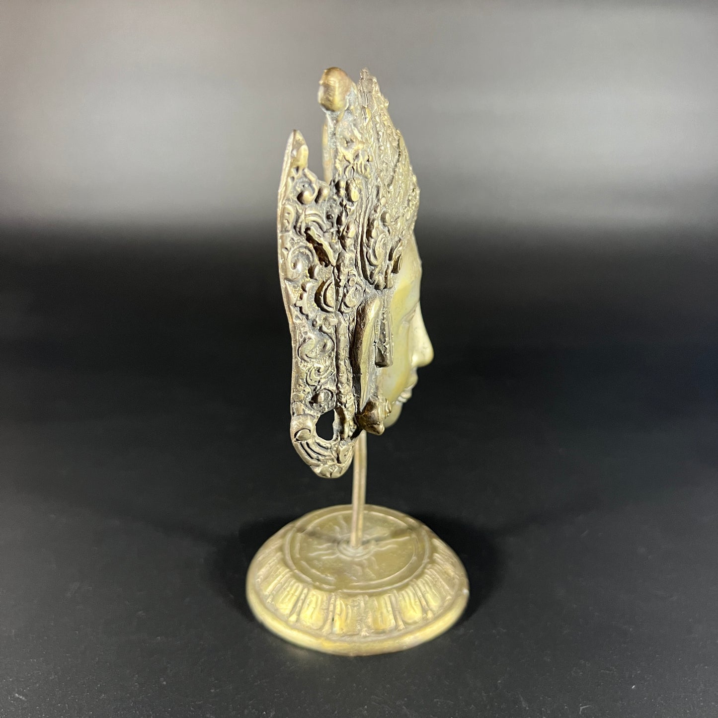 Brass Buddhist Figure Head