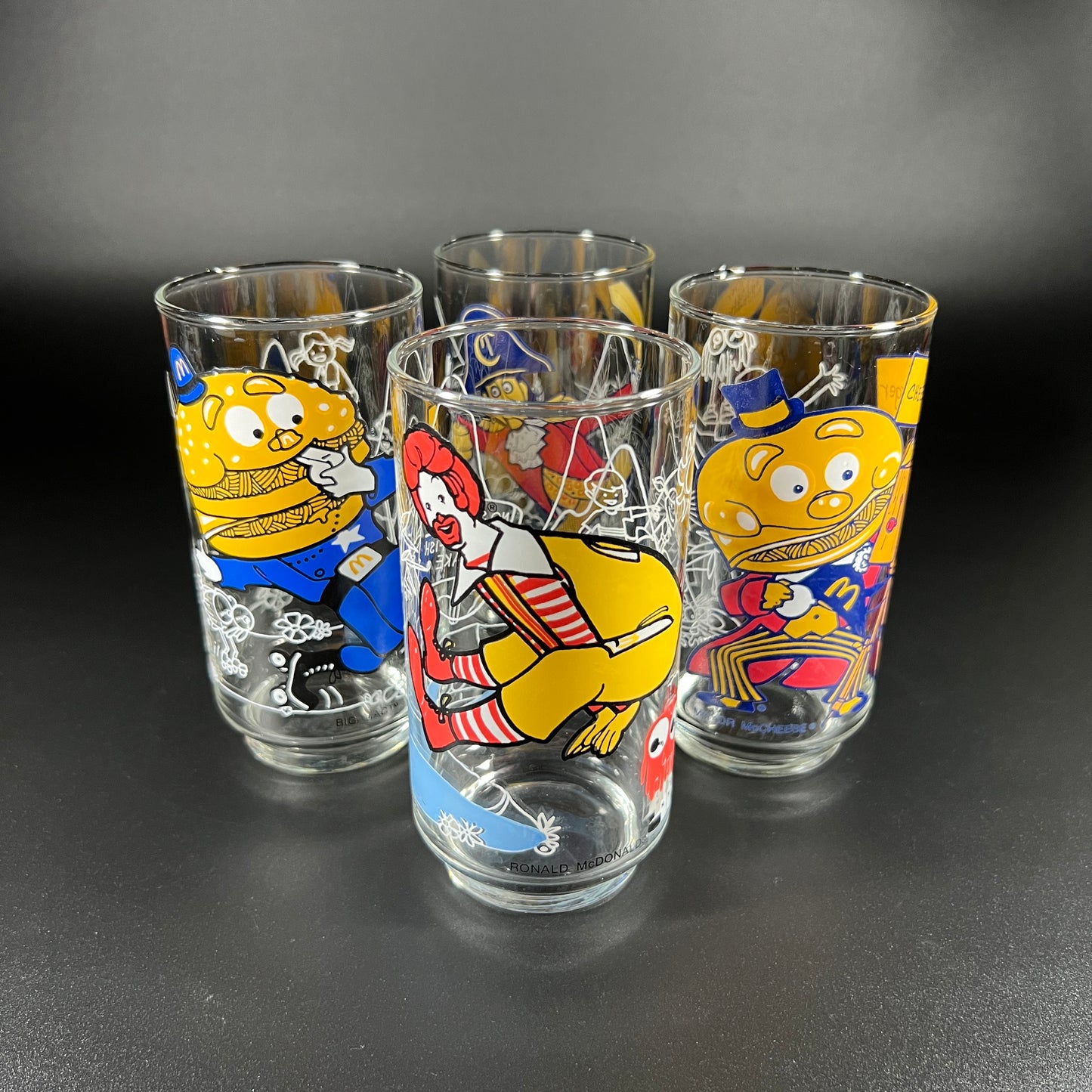 1977 McDonald's Promotional Glass Set - Featuring Ronald McDonald & Friends