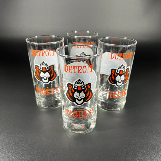 1968 Detroit Tigers World Series Champions Glasses (set Of 4)