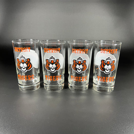1968 Detroit Tigers World Series Champions Glasses (set Of 4)