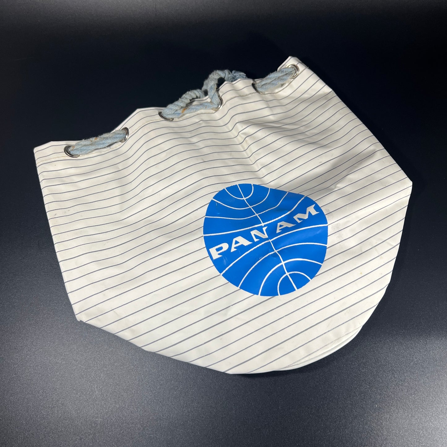 Vintage Pan Am Vinyl Carry-On Tote Bag – Blue & White