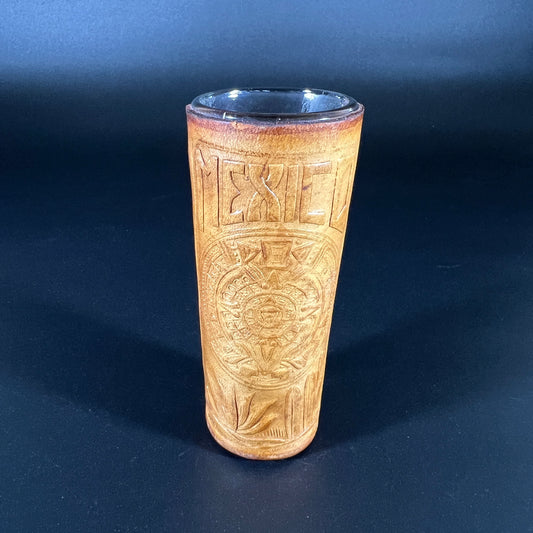 Mexican Leather Covered Shot Glass