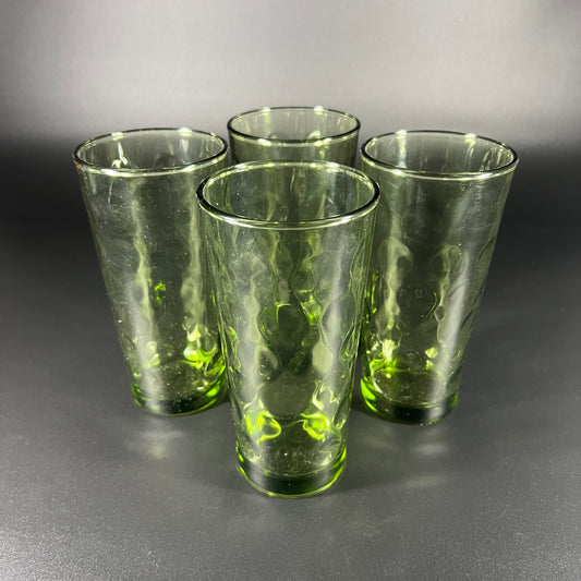 Set of 4 Eldorado Green Glasses by Hazel-Atlas