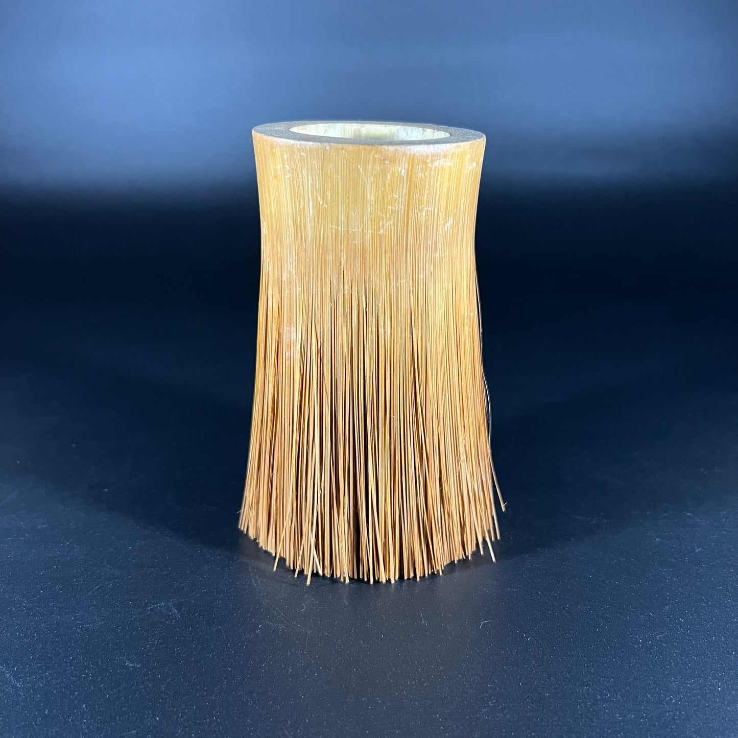 Vintage Painted Bamboo Cup with Frayed Hair