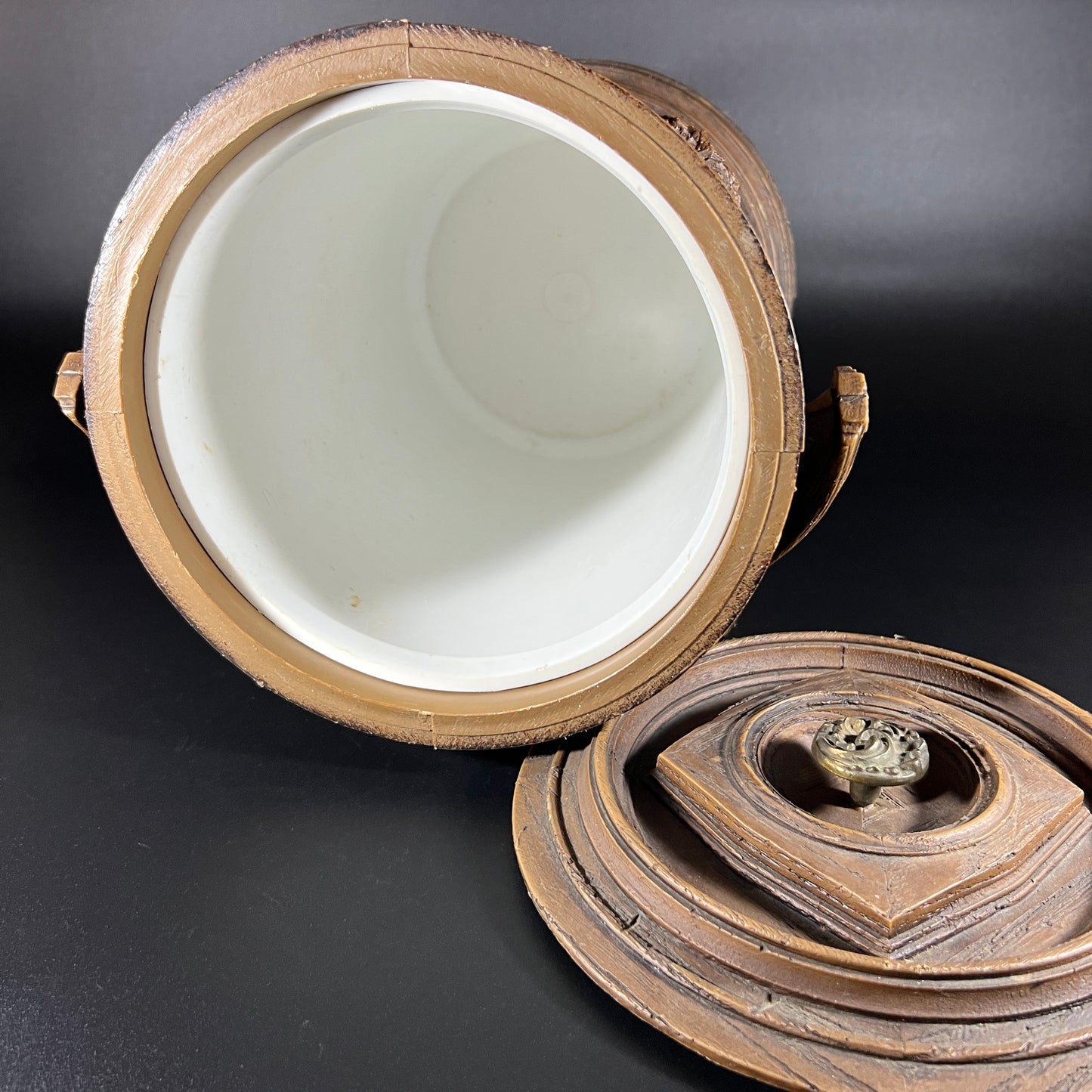 MCM Faux Wood Ice Bucket