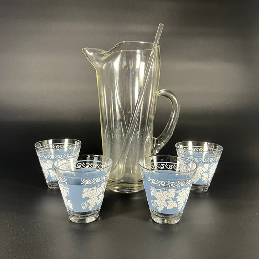 Hazel Atlas Cocktail Glass & Pitcher Set