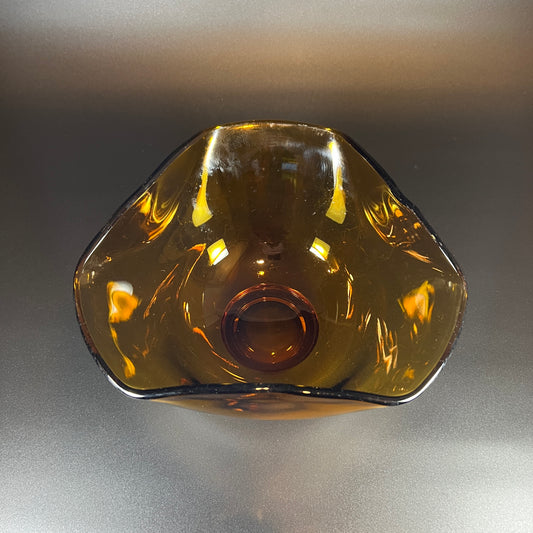Anchor Hocking Glass Amber Large Bowl