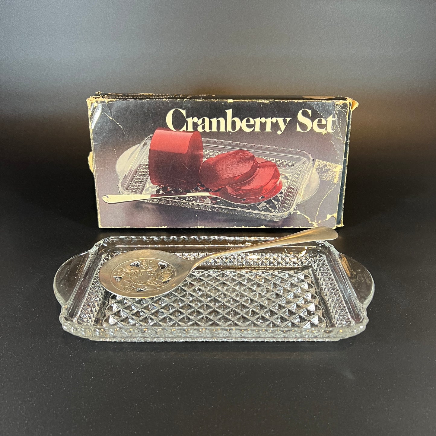 Leonard Crystal and Silver Cranberry Set