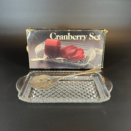 Leonard Crystal and Silver Cranberry Set