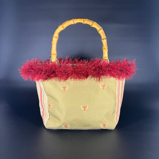 Dragonfly Bamboo Handle Purse
