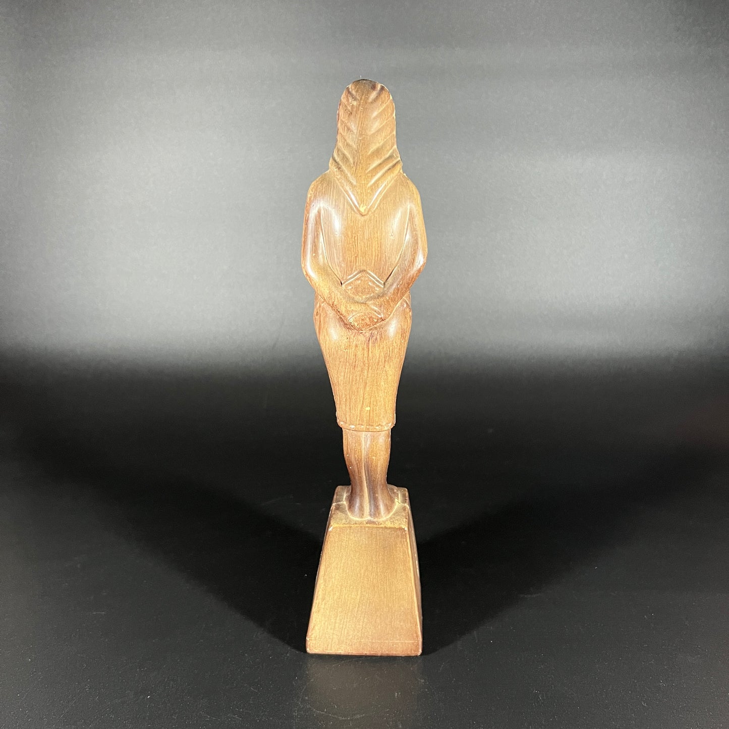 Vintage Faux Wood Pregnant Woman - Because Of You Inscription