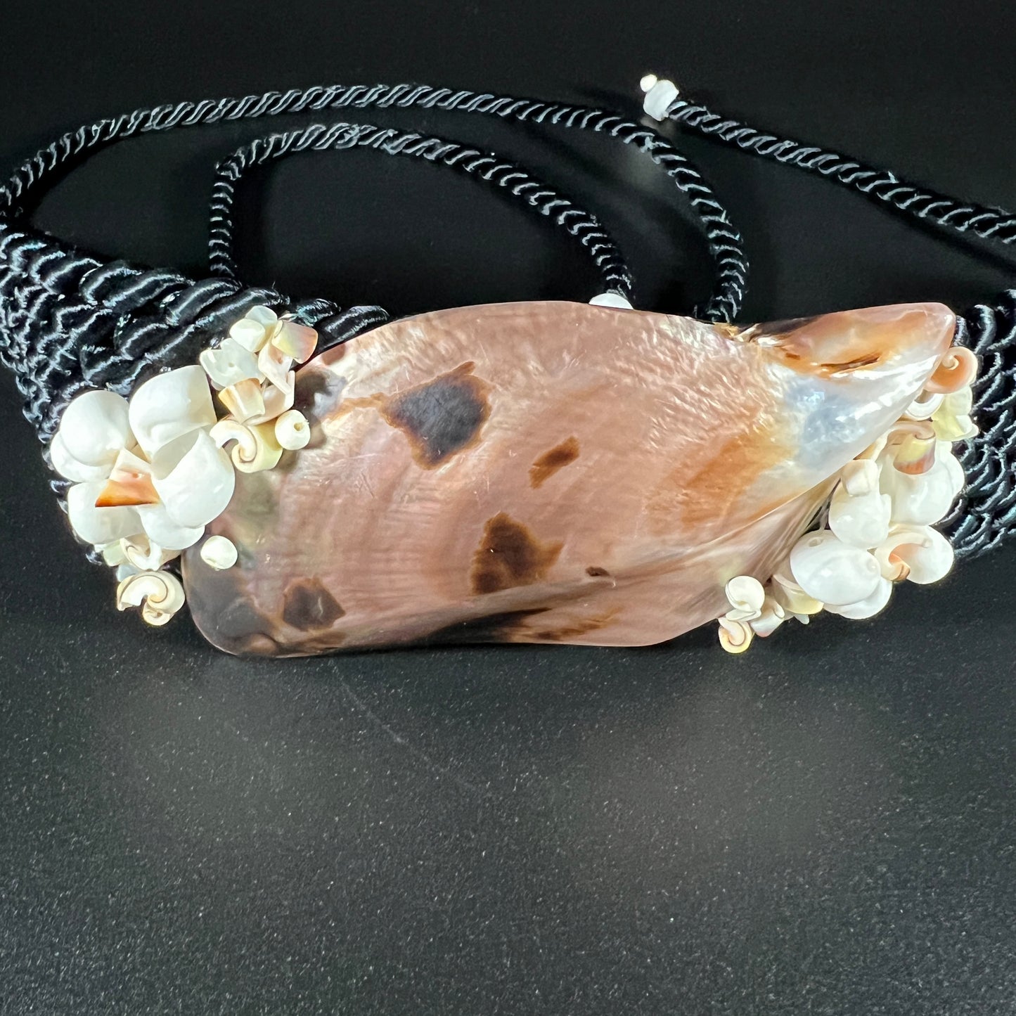 Mother of Pearl Sea Shell Satin Rope Tie Belt