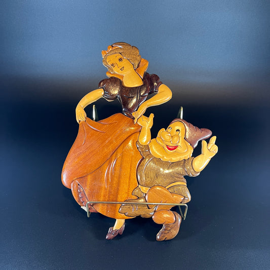 Vintage Disney Snow White with Doc Woodcut Plaque