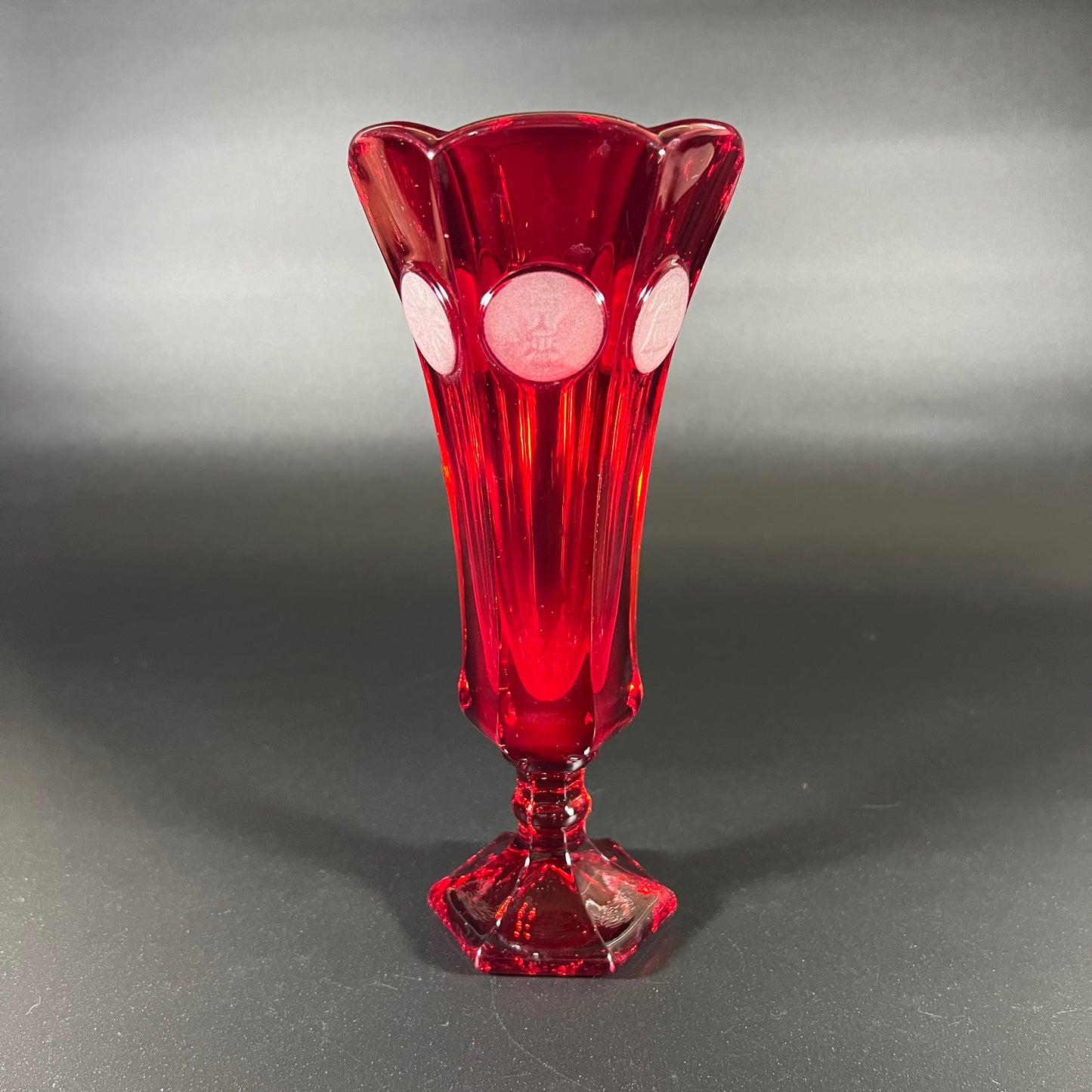 Fostoria Ruby Red Coin Vase