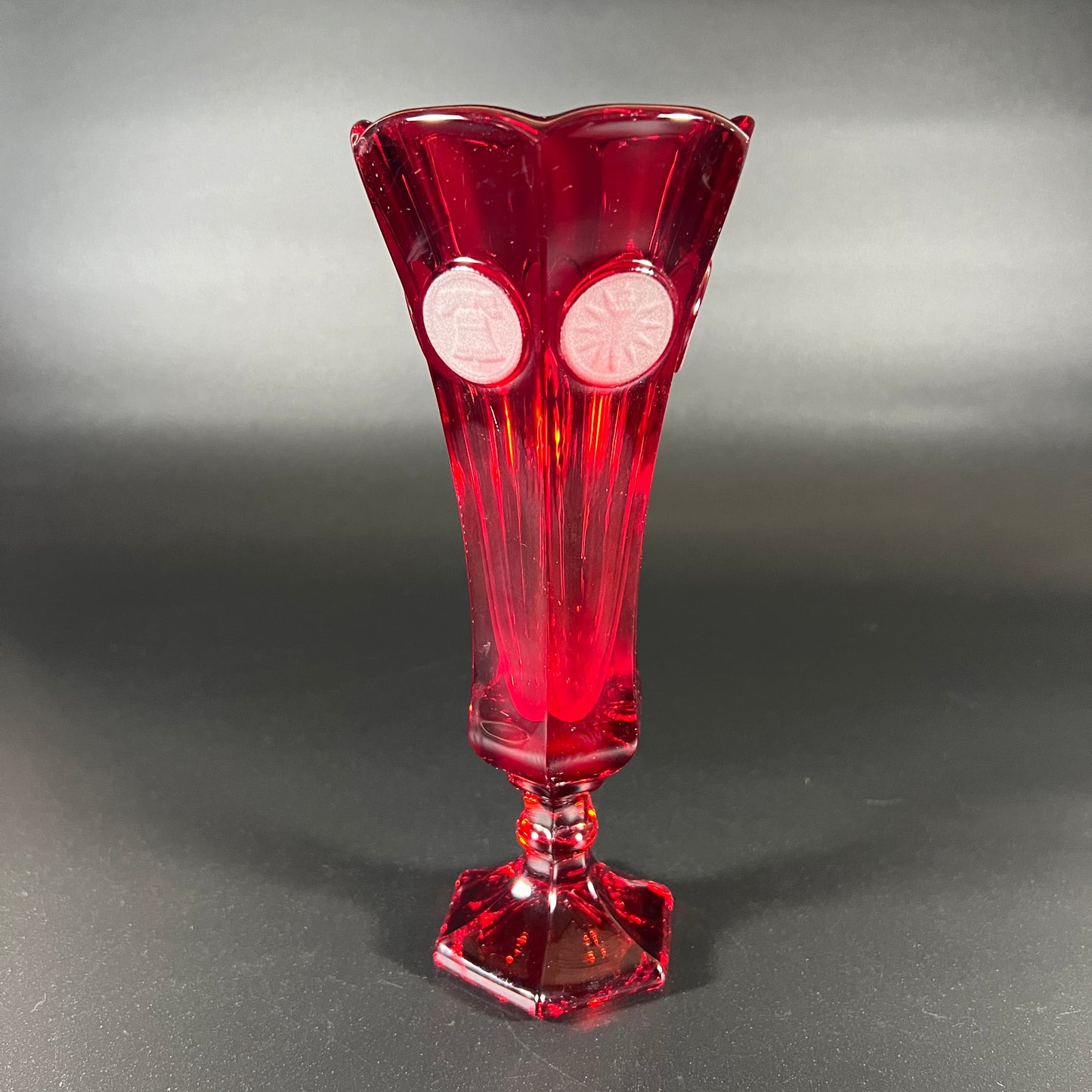 Fostoria Ruby Red Coin Vase