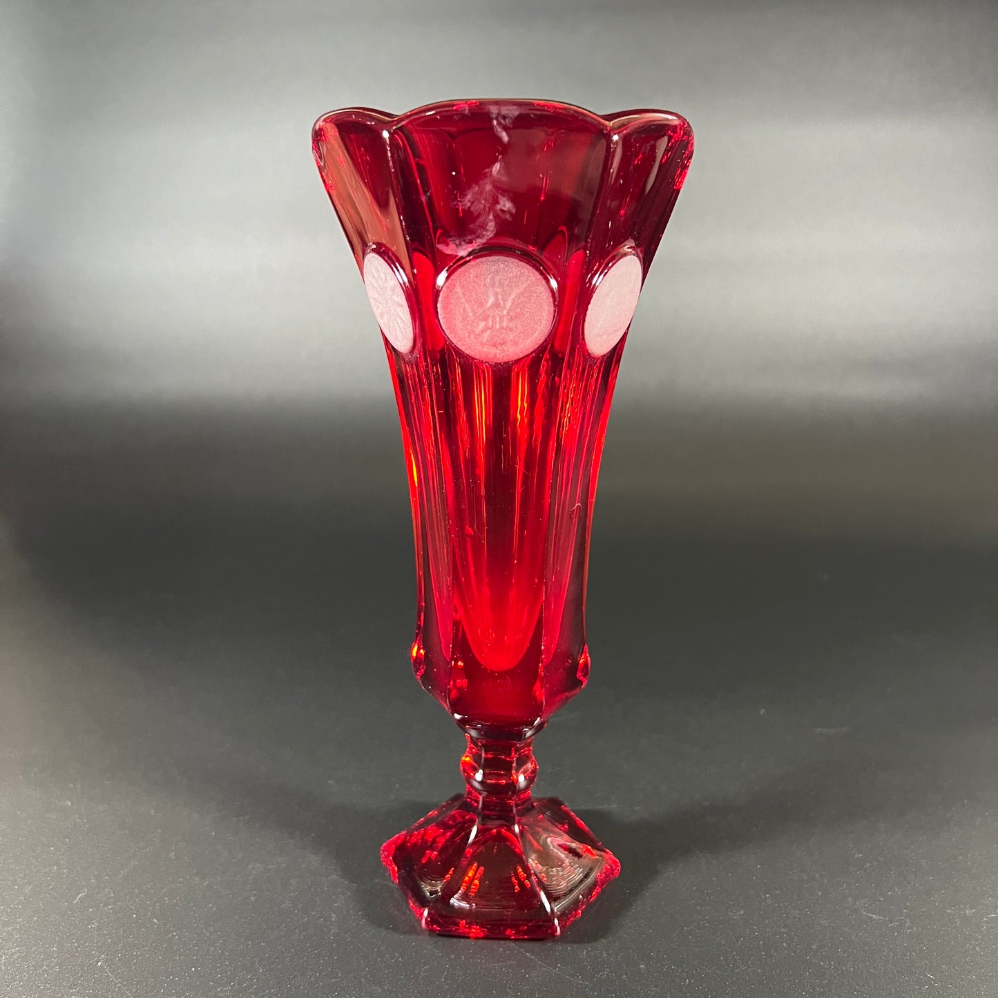 Fostoria Ruby Red Coin Vase