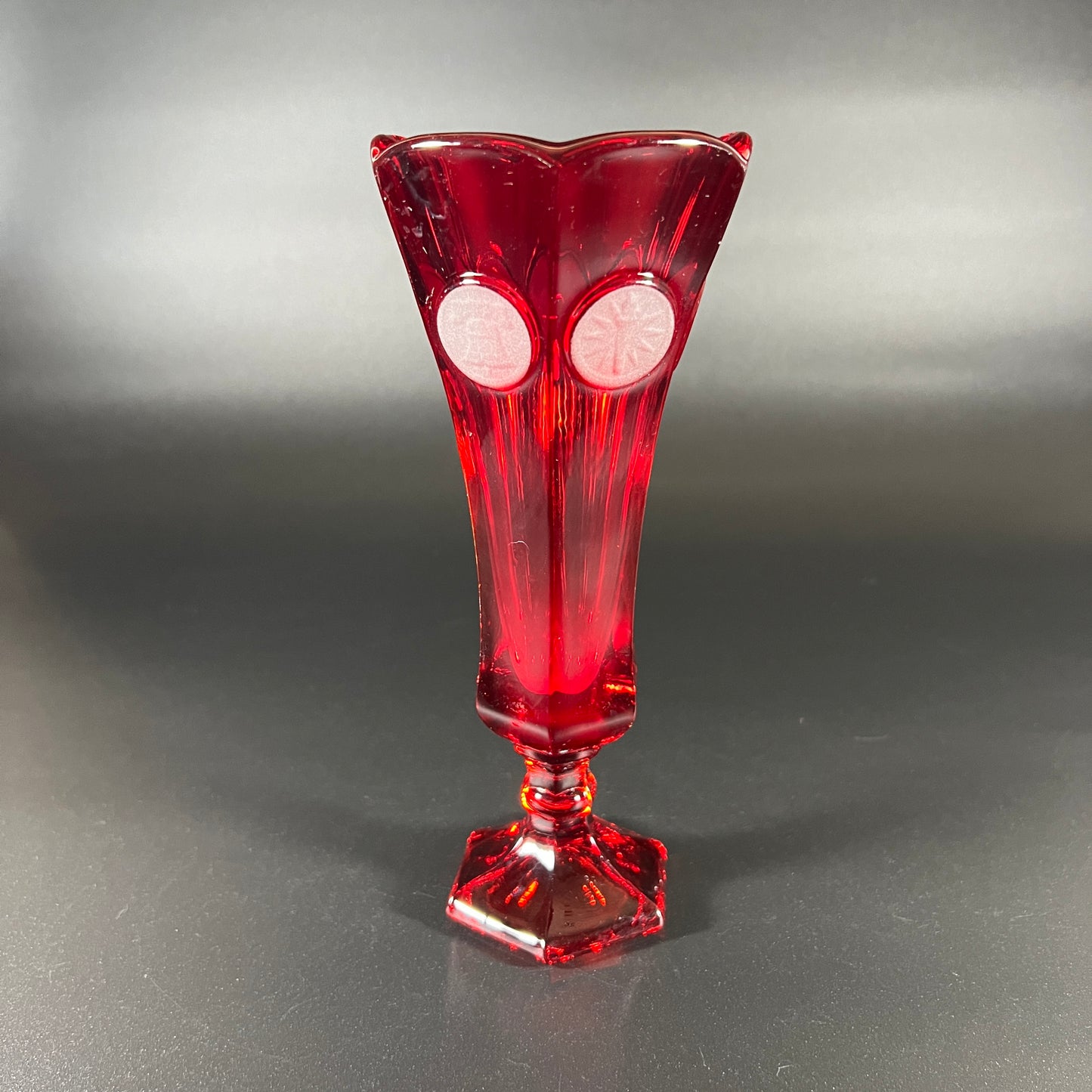 Fostoria Ruby Red Coin Vase