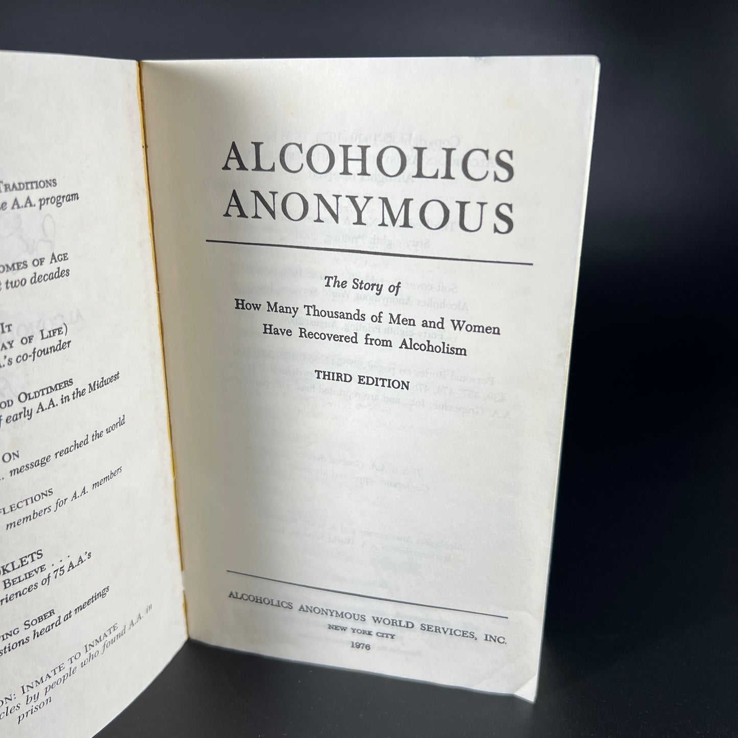 Alcoholics Anonymous Softcover Portable Edition