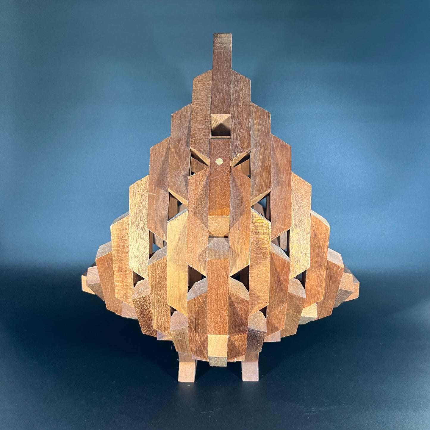Geometric Wood Block Basket