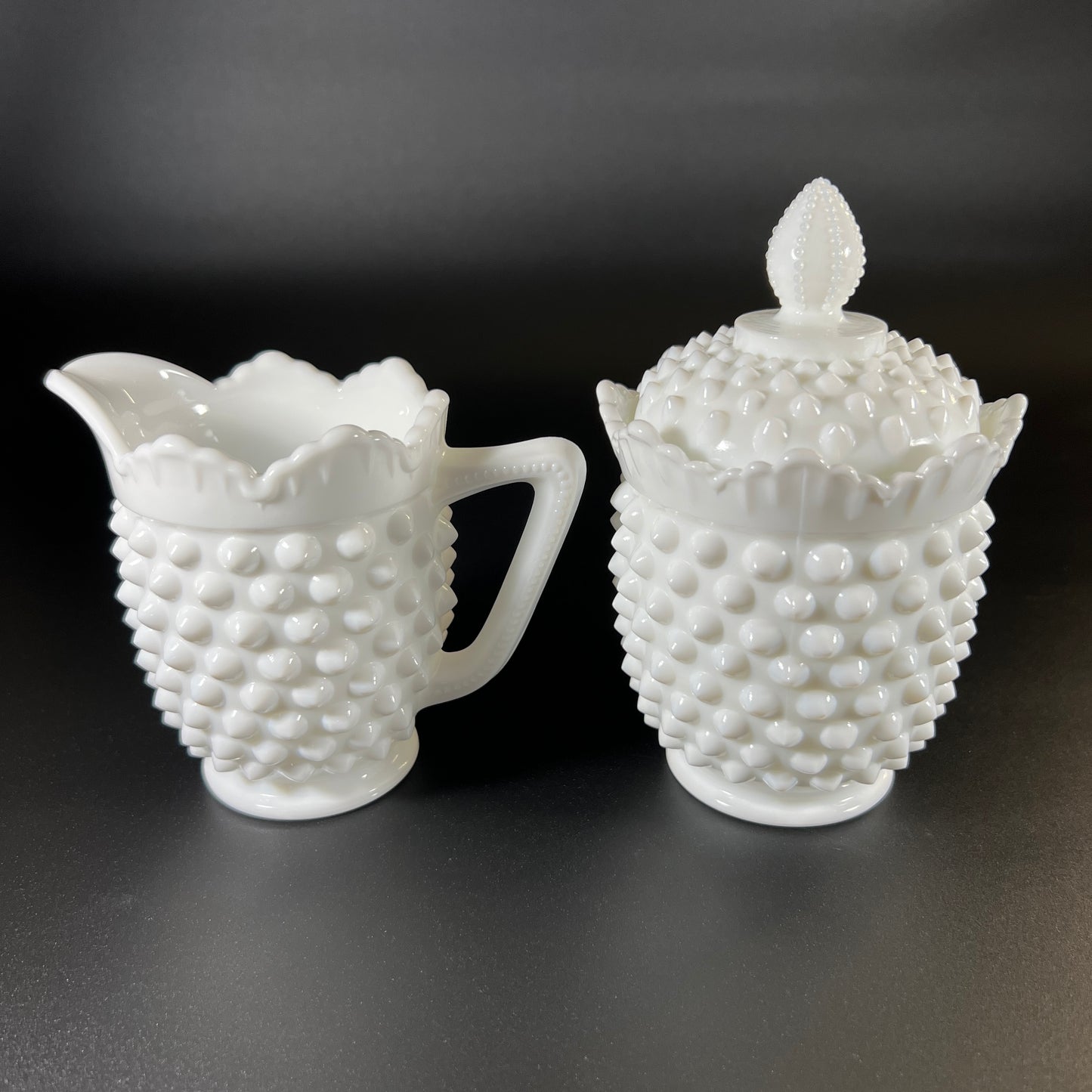 Fenton Hobnail Milk Glass Set