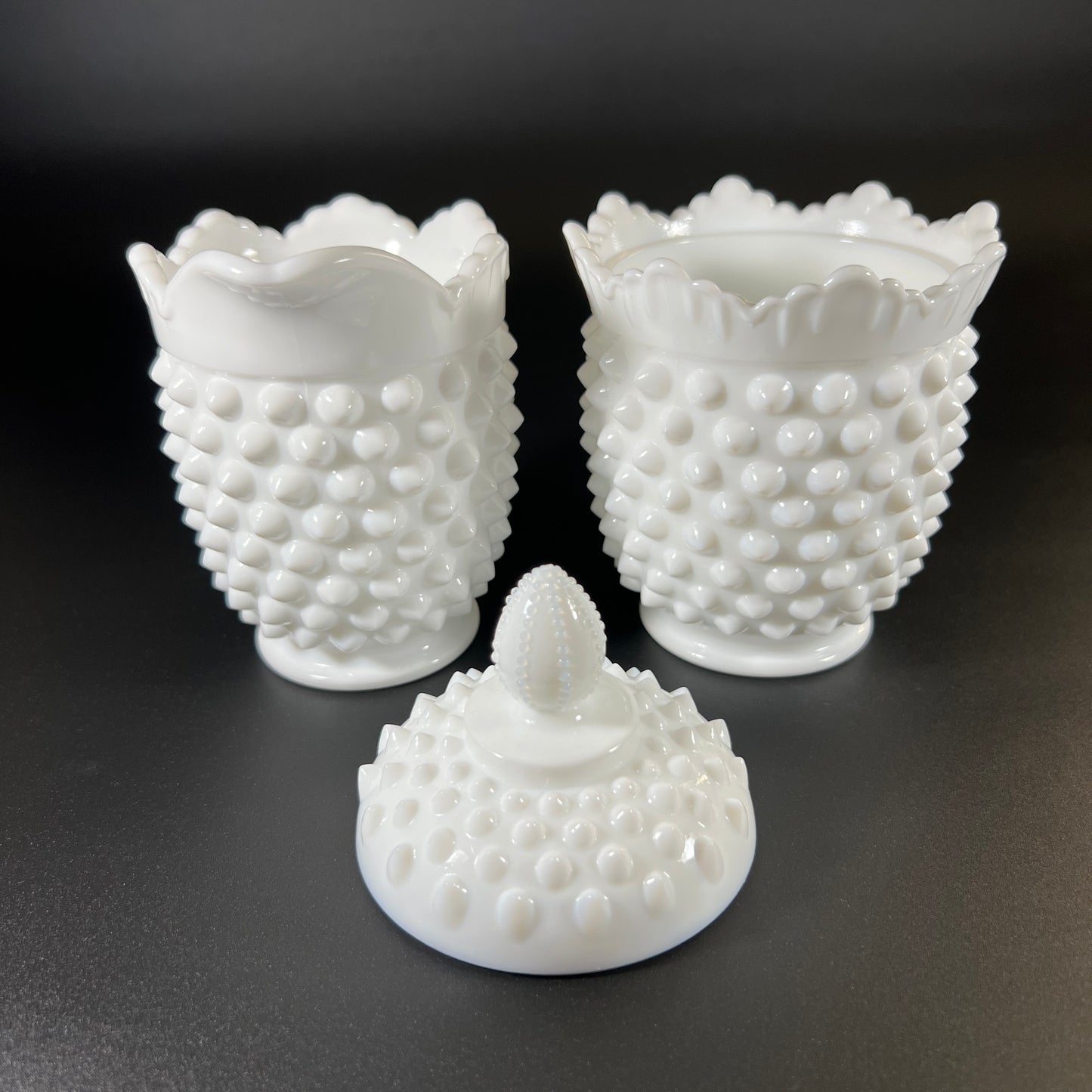 Fenton Hobnail Milk Glass Set