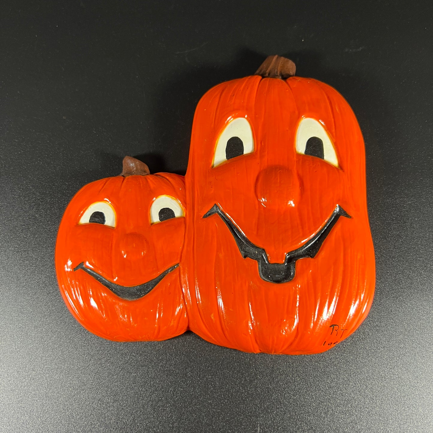 Ceramic Pumpkin Face Plaque
