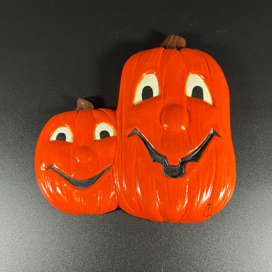 Ceramic Pumpkin Face Plaque