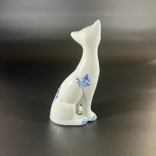 Vintage Leaning Cat Figurine